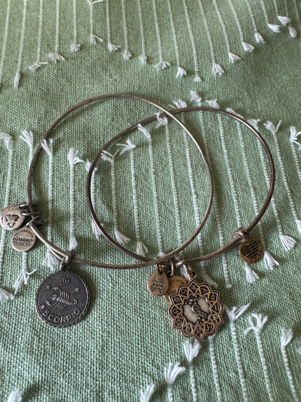 Scorpio & Mandala Charm Bangle Bracelet Set